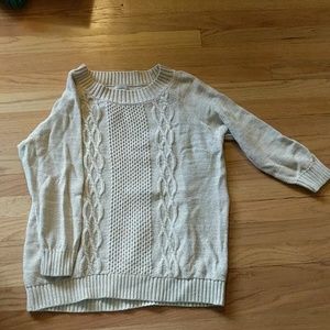 L.L. Bean Marled Mix-Stitch Sweater in Natural
